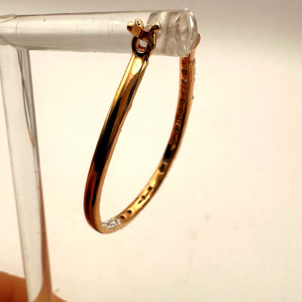 Rose Gold 925 Hoop CZ Earring Jewelry Casual Vermeil